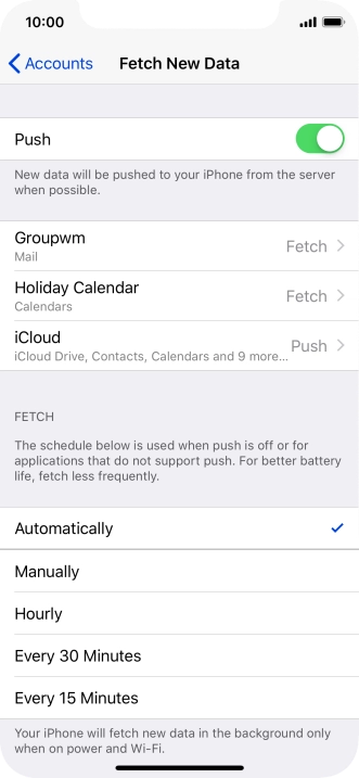 Press the indicator next to 
