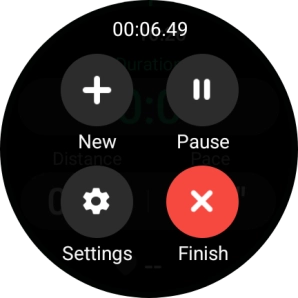 Press Finish to end an activity.