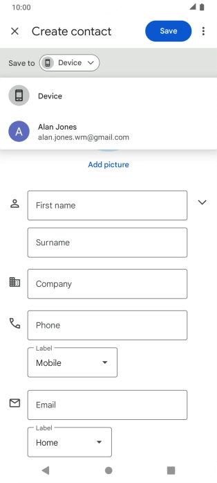 Press the required Google account.