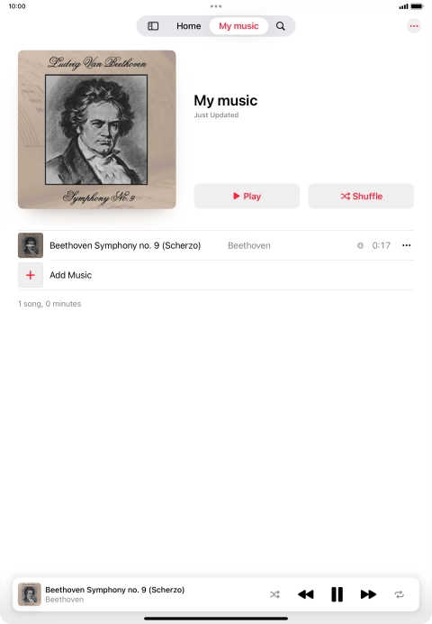 Press the song title.