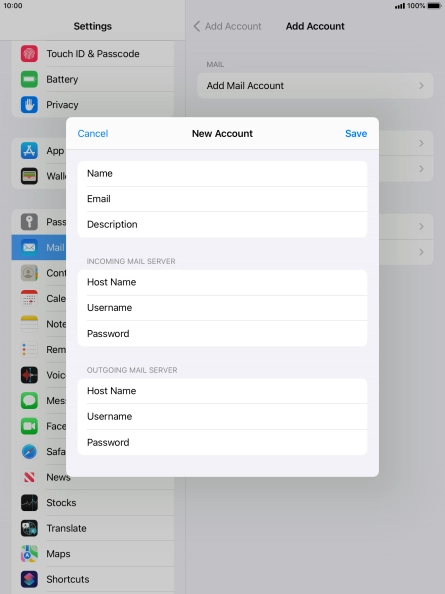 Press Save. Your email account has now been set up. To select more settings for incoming and outgoing server, proceed with the following steps.