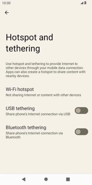 Press Wi-Fi hotspot.