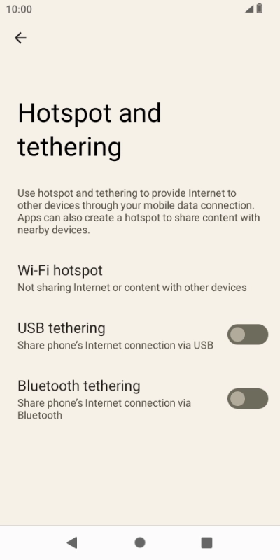 Press Wi-Fi hotspot.