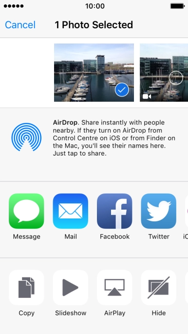 Press the AirDrop icon to turn on the function.