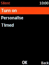 Select Turn on to turn on silent mode.
