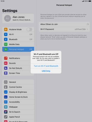 If Wi-Fi is turned off, press Turn on Wi-Fi and Bluetooth.