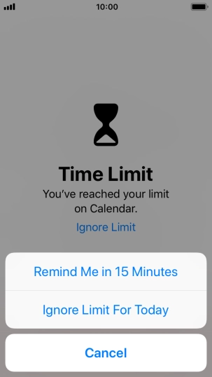 Press the required setting.