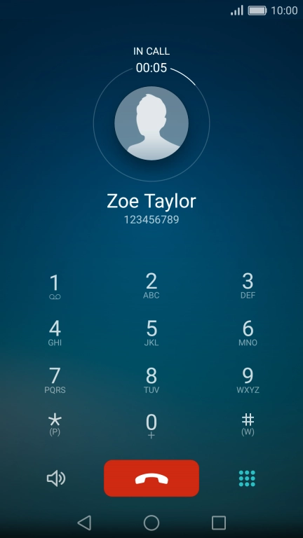 Press the end call icon.
