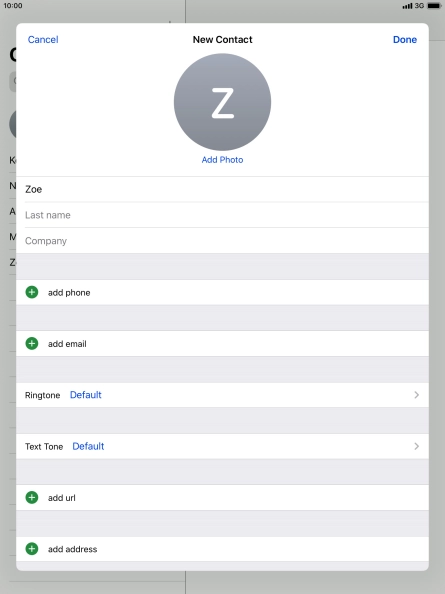 Press Last name and key in the last name.