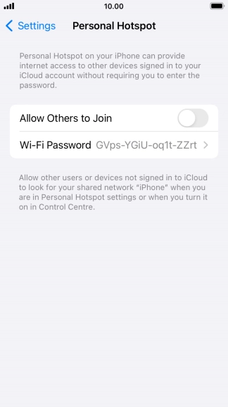 Press Wi-Fi Password and key in the required password.