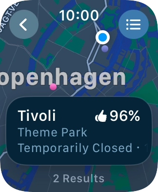 Press the required destination.