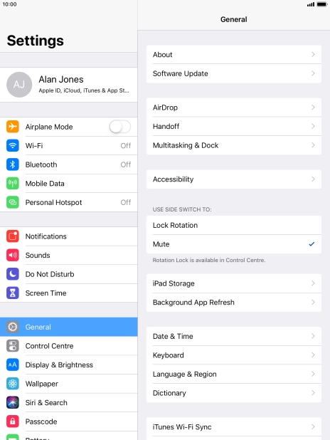Press Software Update. If a new software version is available, it's displayed. Follow the instructions on the screen to update the tablet software.