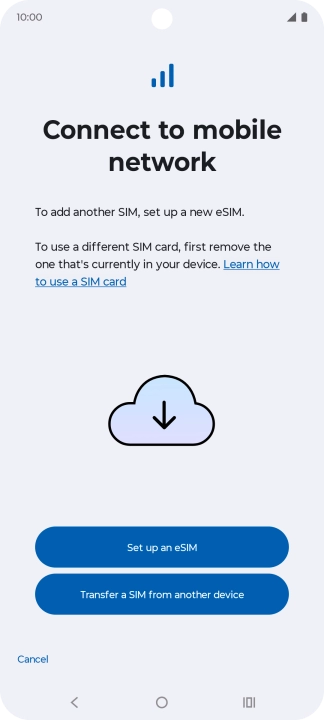 Press Set up an eSIM.