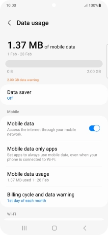 The total data usage is displayed.