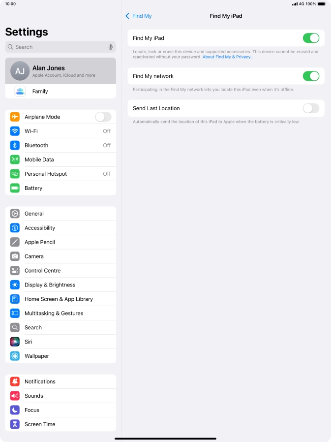 Press the indicator next to 