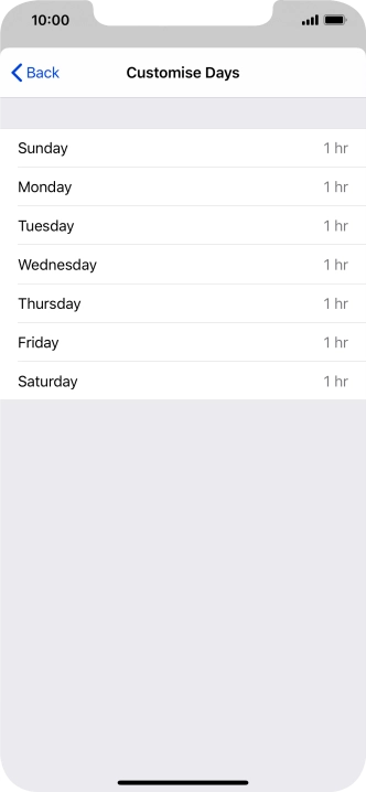 Press the required days.