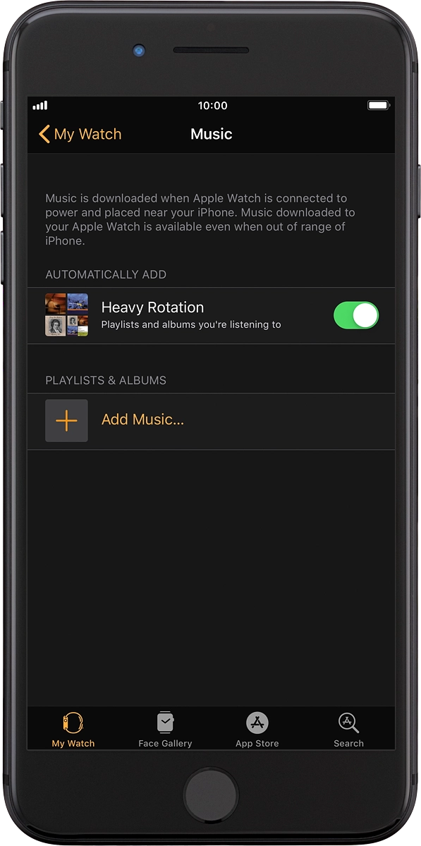 On your phone: Press Add Music... and go to the required playlist or album.
