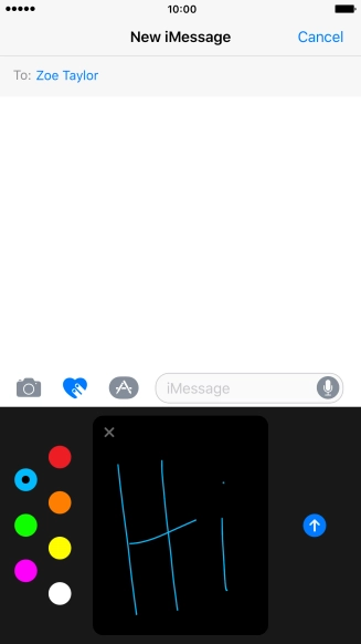 Press the send icon when you've finished your iMessage.