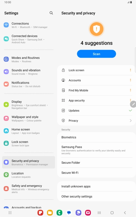 Press Other security settings.