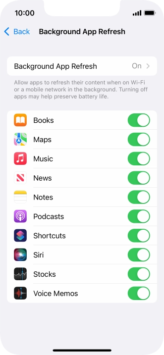 Press Background App Refresh.