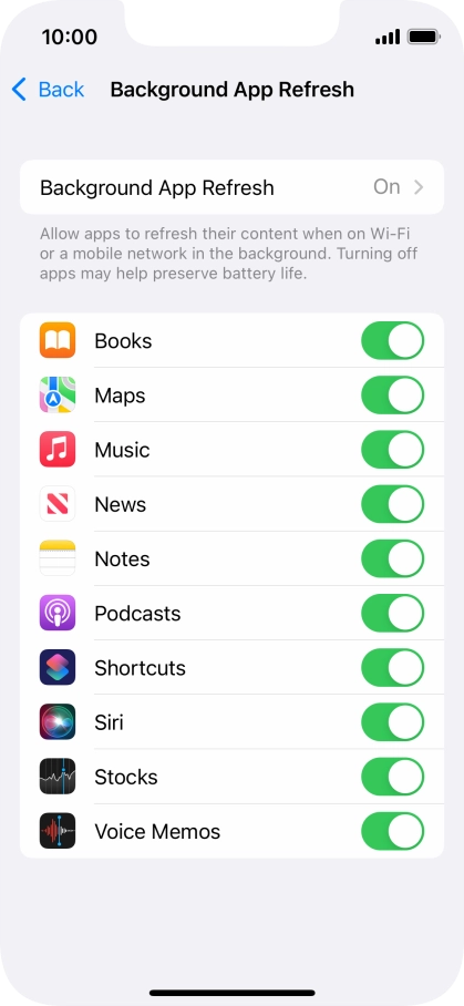 Press Background App Refresh.