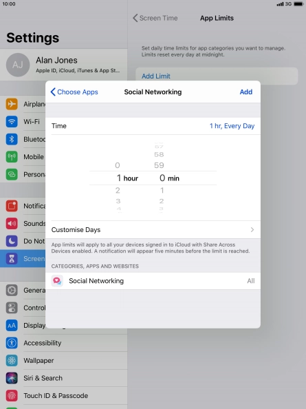 Press Customise Days.
