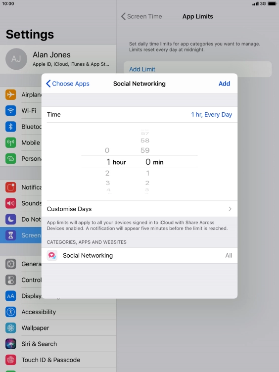 Press Customise Days.