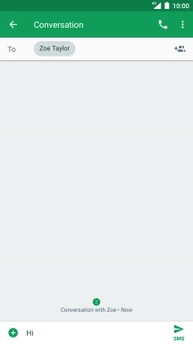 Press the send icon when you've finished your text message.