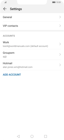 Press the required email account.