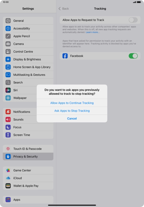 If you turn off the function, press the required setting.