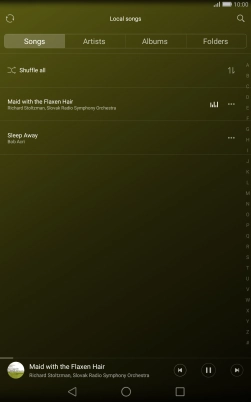 Press the song title at the bottom of the screen.