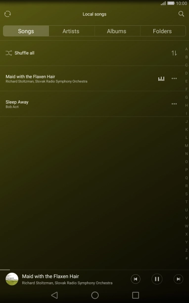 Press the song title at the bottom of the screen.