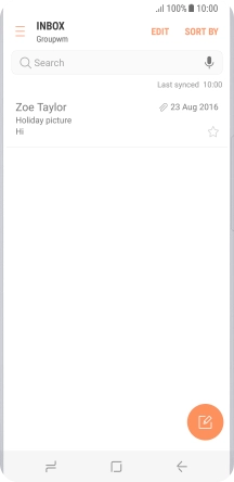 Press the new email message icon.