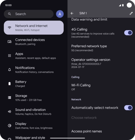 Press Access point names.