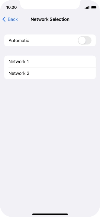 If you turn off the function, press the required network.