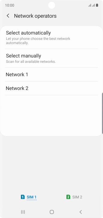 Press the required network.