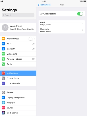 Press the indicator next to 