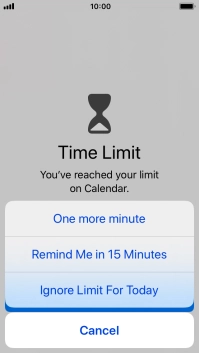 Press the required setting.
