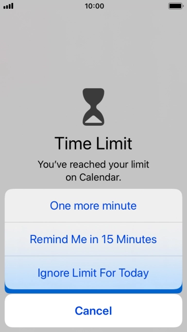 Press the required setting.