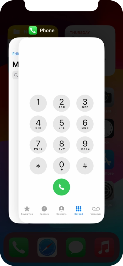 Slide upwards on the required application to end it.