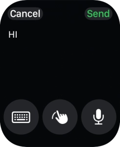 Press the microphone icon and record the message.