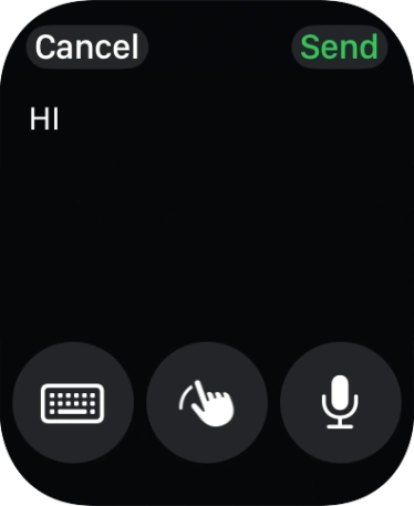 Press the microphone icon and record the message.