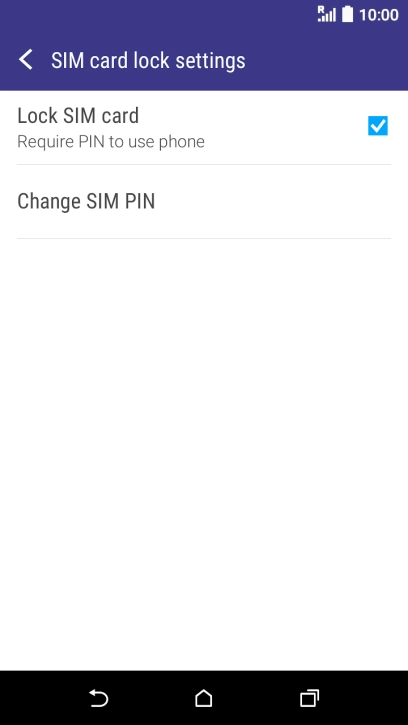 Press Lock SIM card to turn the function on or off.
