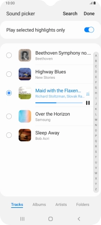 Once you've found a ring tone you like, press Done.