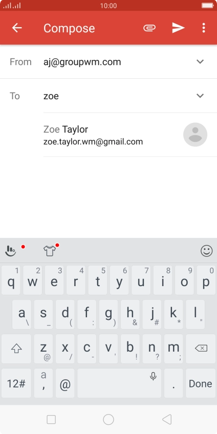 Press the required contact.