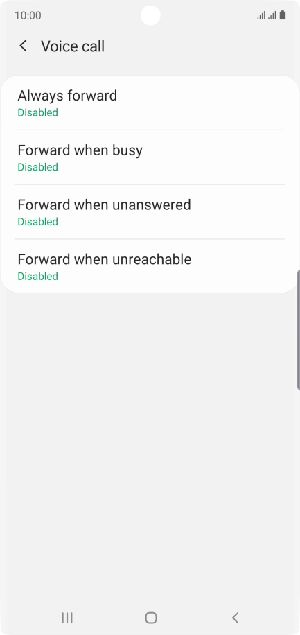 Press the required divert type.
