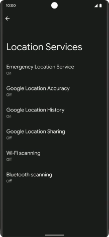 Press Google Location Accuracy.