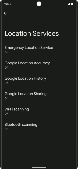 Press Google Location Accuracy.