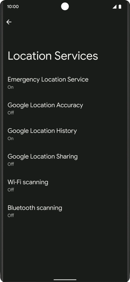 Press Google Location Accuracy.