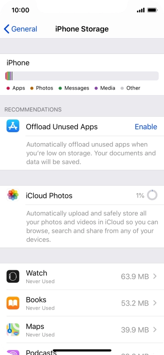 Press the required app.